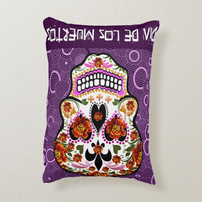 Day of the Dead Brushed Polyester Art Pillow (Back(Vertical))