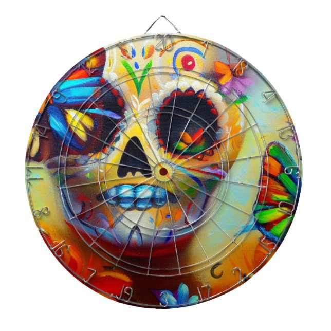 Day of the Dead Butterflies (2) Dartboard (Front)