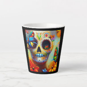 Day of the Dead Butterflies 2 Latte Mug