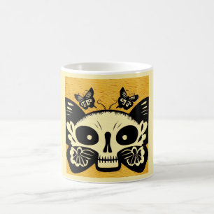Day of the Dead Butterflies Woodcut 1 Coffee Mug