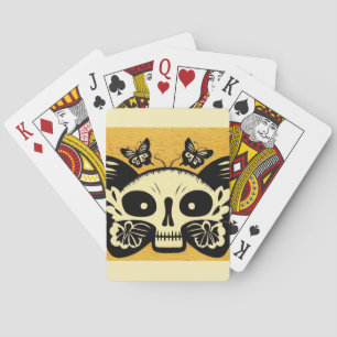 Day of the Dead Butterflies Woodcut (1) Playing Cards
