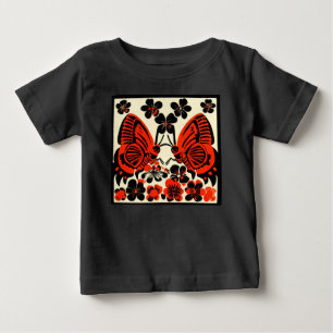 Day of the Dead Butterflies Woodcut 3 Baby T-Shirt