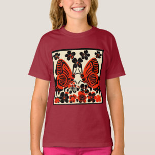 Day of the Dead Butterflies Woodcut 3 T-Shirt
