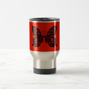 Day of the Dead Butterflies Woodcut 4 Travel Mug