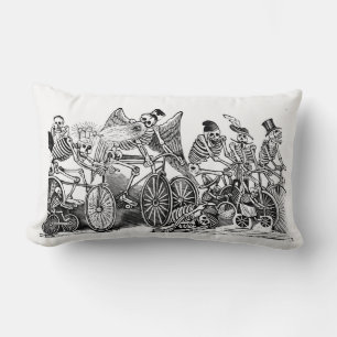 Day of the Dead - Calavera las biciletas Pillow