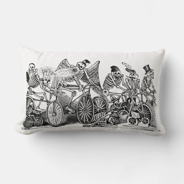 Day of the Dead - Calavera las biciletas Pillow (Front)