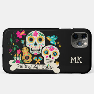 Day of the Dead Calling All Souls Monogrammed Case-Mate iPhone Case