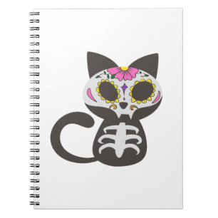 Day of the dead cat - Choose background color Notebook