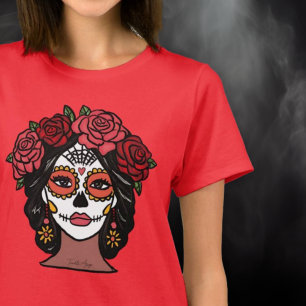 Day of the Dead Catrina with Roses T-Shirt
