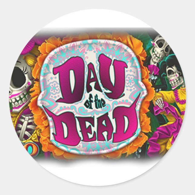 Day of the Dead Classic Round Sticker (Front)
