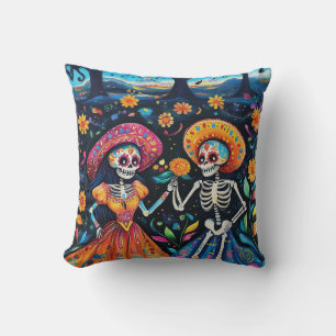 Day of the dead colorful design cushion