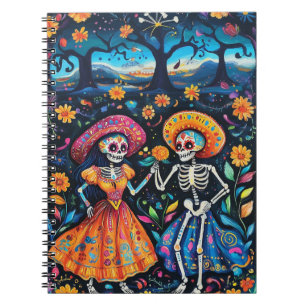 Day of the dead colorful design notebook