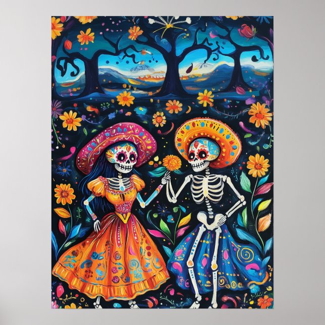 Day of the dead colorful design poster (Front)