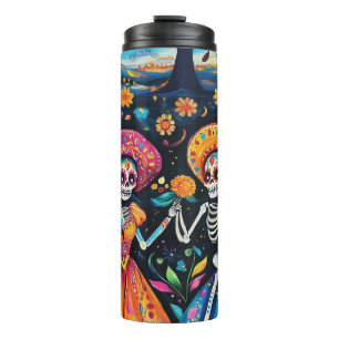 Day of the dead colorful design thermal tumbler