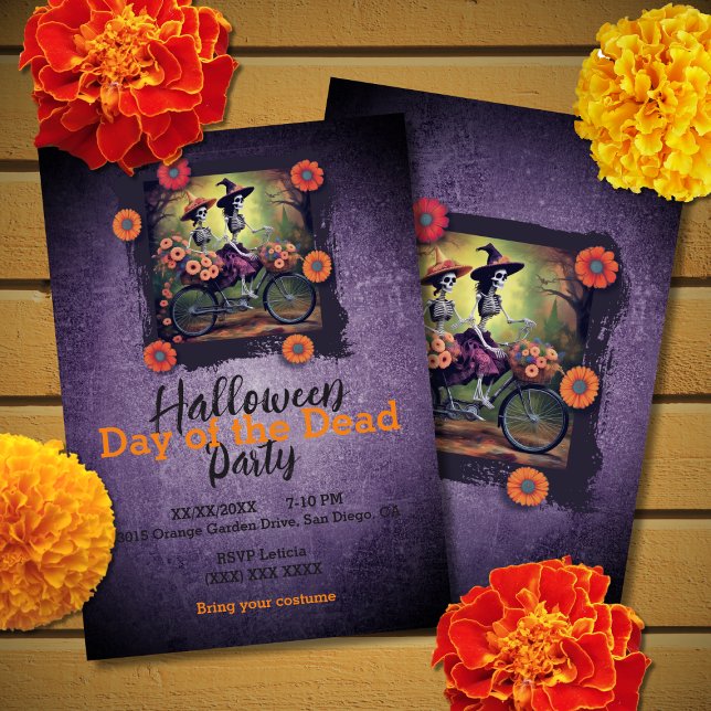 Day of the Dead Colourful Catrinas Halloween Invitation (Creator Uploaded)