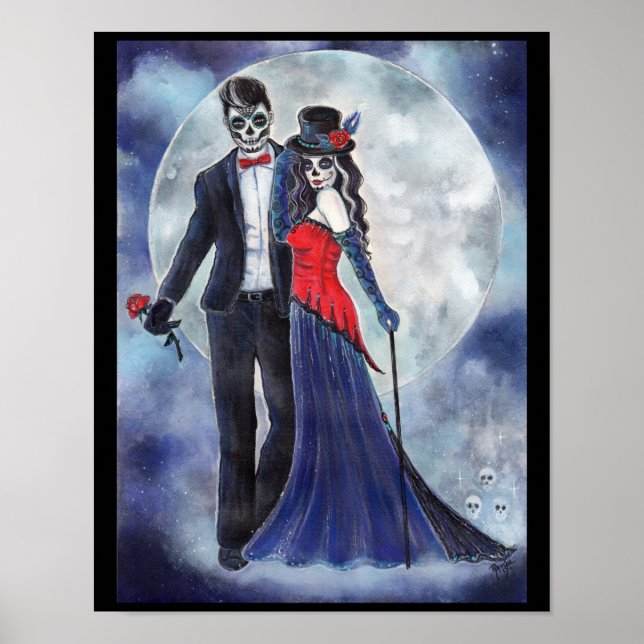 Day of the dead couple poster by Renee Lavoie (Front)