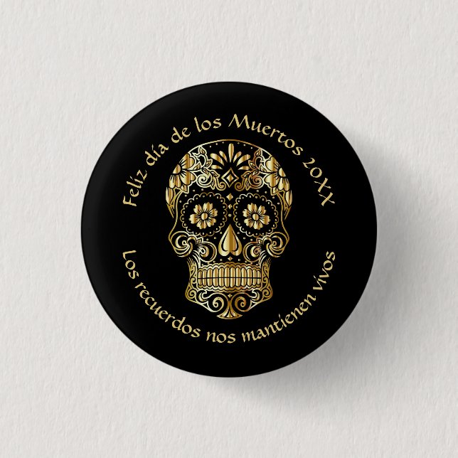 Day of The Dead - Customise Add Name & Message 3 Cm Round Badge (Front)