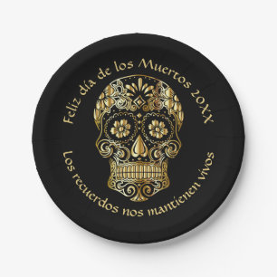 Day of The Dead - Customise Add Name & Message  7" Paper Plate