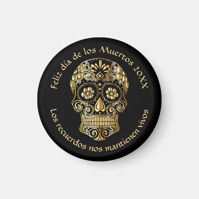 Day of The Dead - Customise Add Name & Message Magnet (Front)