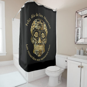 Day of The Dead - Customise Add Name & Message  Shower Curtain