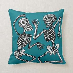 Day of the Dead Dancing Skeletons - Customize! Cushion