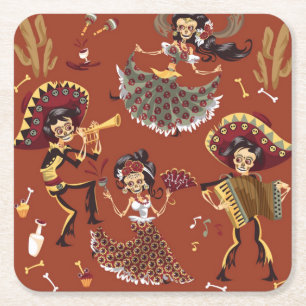 Day of the Dead - Día de los Muertos Paper Coaster