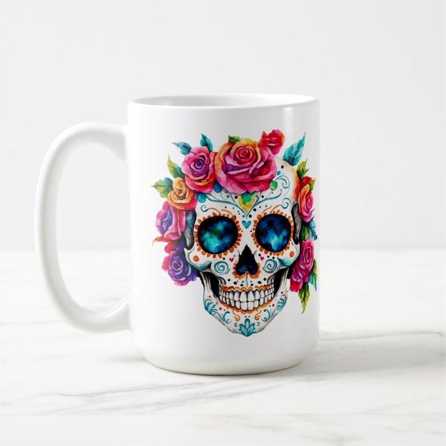 Day of the Dead | Día de Los Muertos Sugar Skull Coffee Mug (Left)