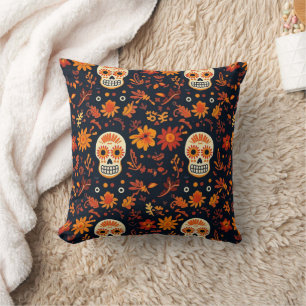 Day of the Dead Día de Los Muertos Sugar Skull Cushion