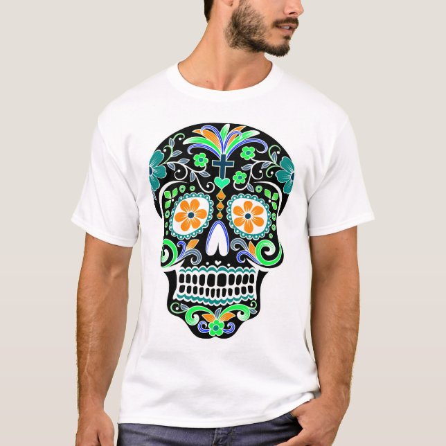 Day of The Dead - Día De Los Muertos - Sugar Skull T-Shirt (Front)