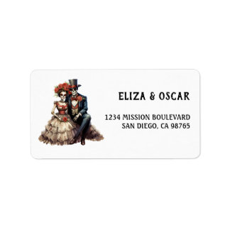 Day of the Dead Día de Muertos Sugar Skull Wedding Label