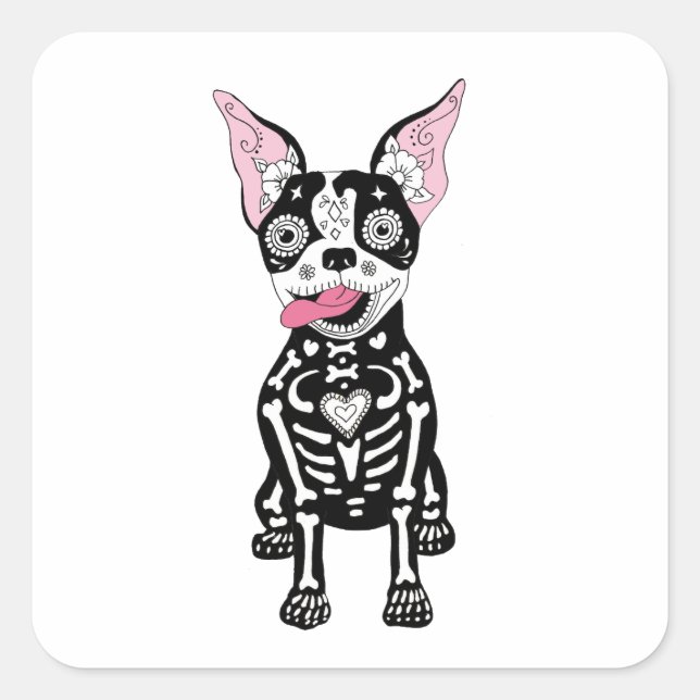 Day of the Dead Dog Sticker (Front)