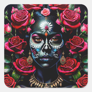 Day of the Dead Elegance Sticker – Sugar Skull Art