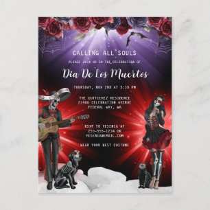 Day of the Dead Floral Postcard