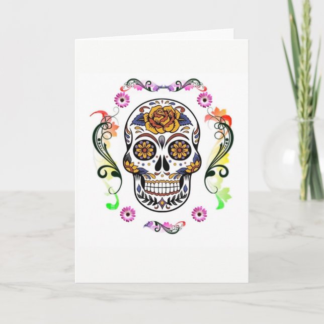 Day of the Dead - Floral Skull Card (Front)