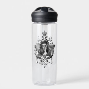 Day of the dead gothic art by Renee Lavoie Water Bottle