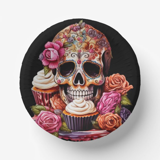 Day of the Dead Greeting  Paper Plate (Front)