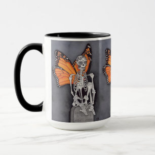 Day of the Dead Halloween Butterfly Skeleton Mug