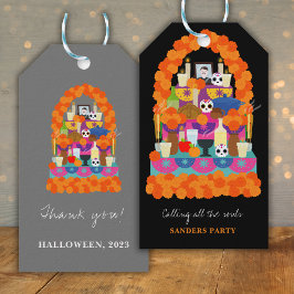 Day of the dead halloween party gift tags