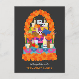 Day of the dead halloween party holiday postcard
