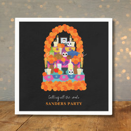 Day of the dead halloween party napkin