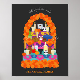 Day of the dead halloween party poster