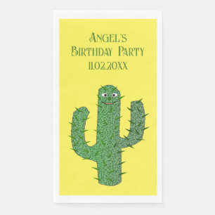 Day of the Dead Happy Cactus Custom Birthday Napkin