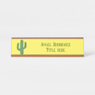 Day of the Dead Happy Cactus Custom Desk Name Plate