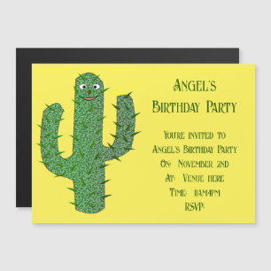 Day of the Dead Happy Cactus Custom Magnetic Invitation