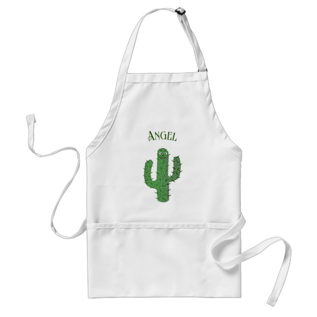 Day of the Dead Happy Cactus Custom Name Standard Apron (Front)