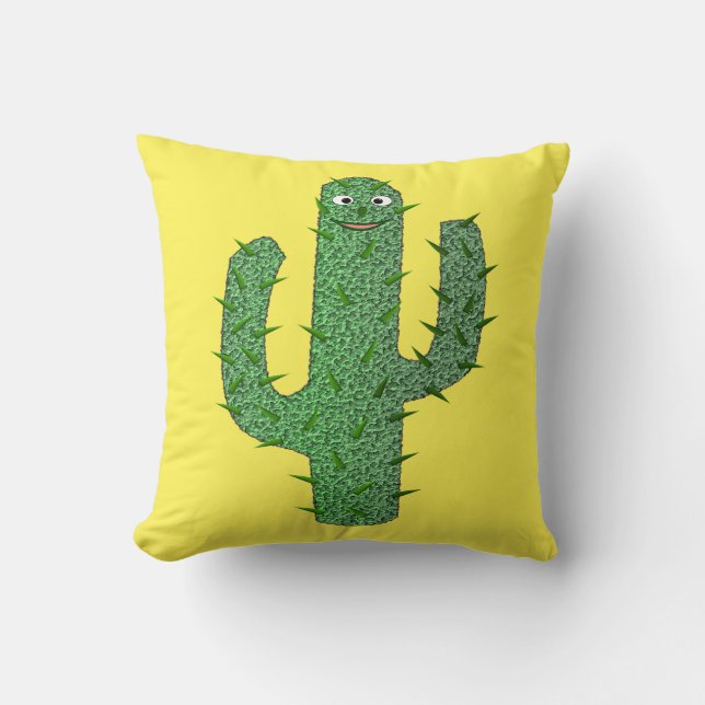 Day of the Dead Happy Cactus Double Sided Cushion (Front)
