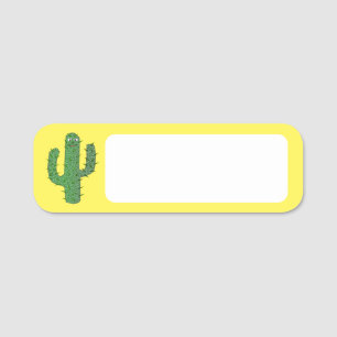 Day of the Dead Happy Cactus Name Tag