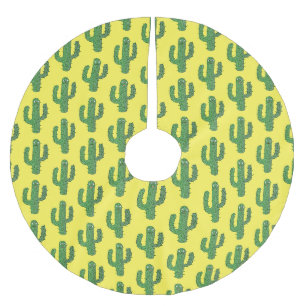 Day of the Dead Happy Cactus Patterned Brushed Polyester Tree Skirt