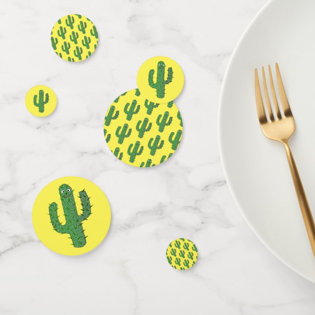 Day of the Dead Happy Cactus Patterned Confetti (Group)