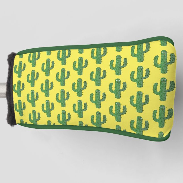 Day of the Dead Happy Cactus Patterned Golf Head Cover (Front)